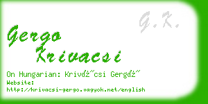 gergo krivacsi business card